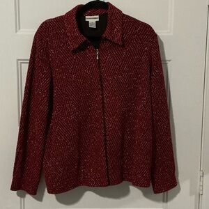 Alfred Dunner Textured Red Blazer